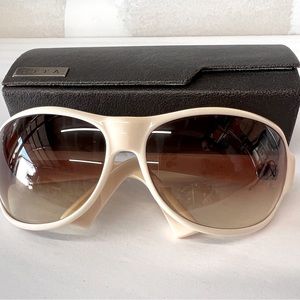 DITA sunglasses. Unisex. Vintage. Cream frame. Brown lenses.